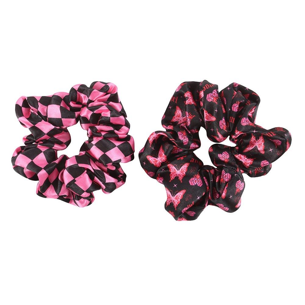 Something Different - Set of 2 Rebel Butterfly and Checkerboard HaarScrunchie - Mehrfarben